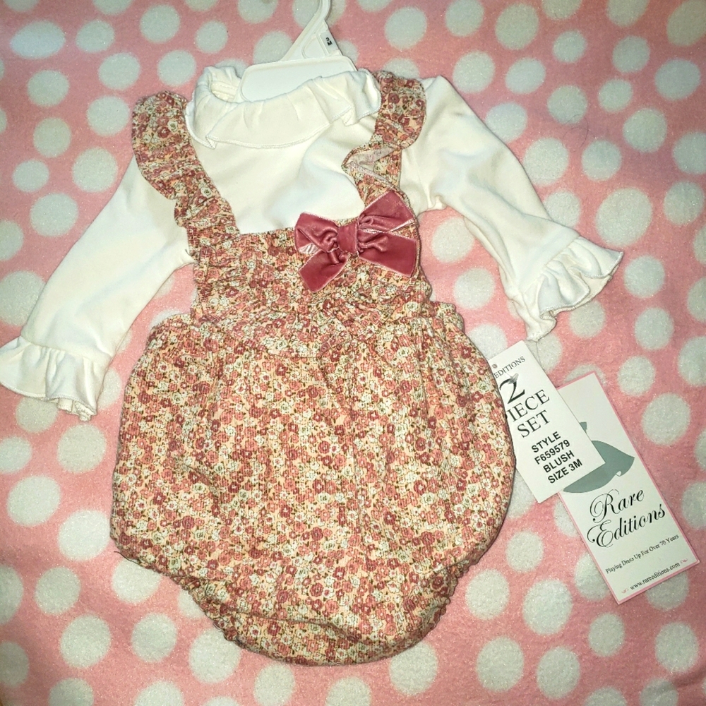 Rare Editions 2 Piece Floral Bloomer Outfit